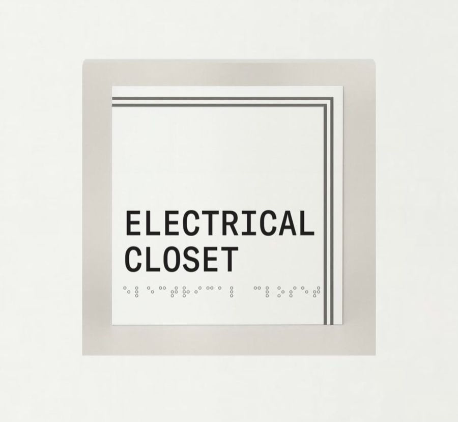 Framed sign with ELECTRICAL CLOSET