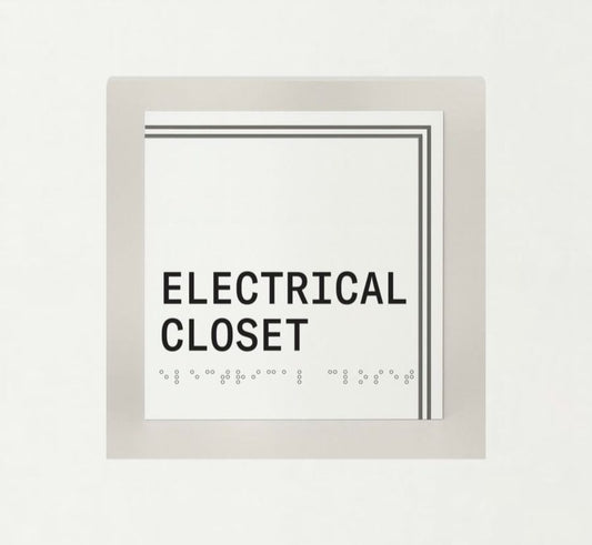 Framed sign with ELECTRICAL CLOSET