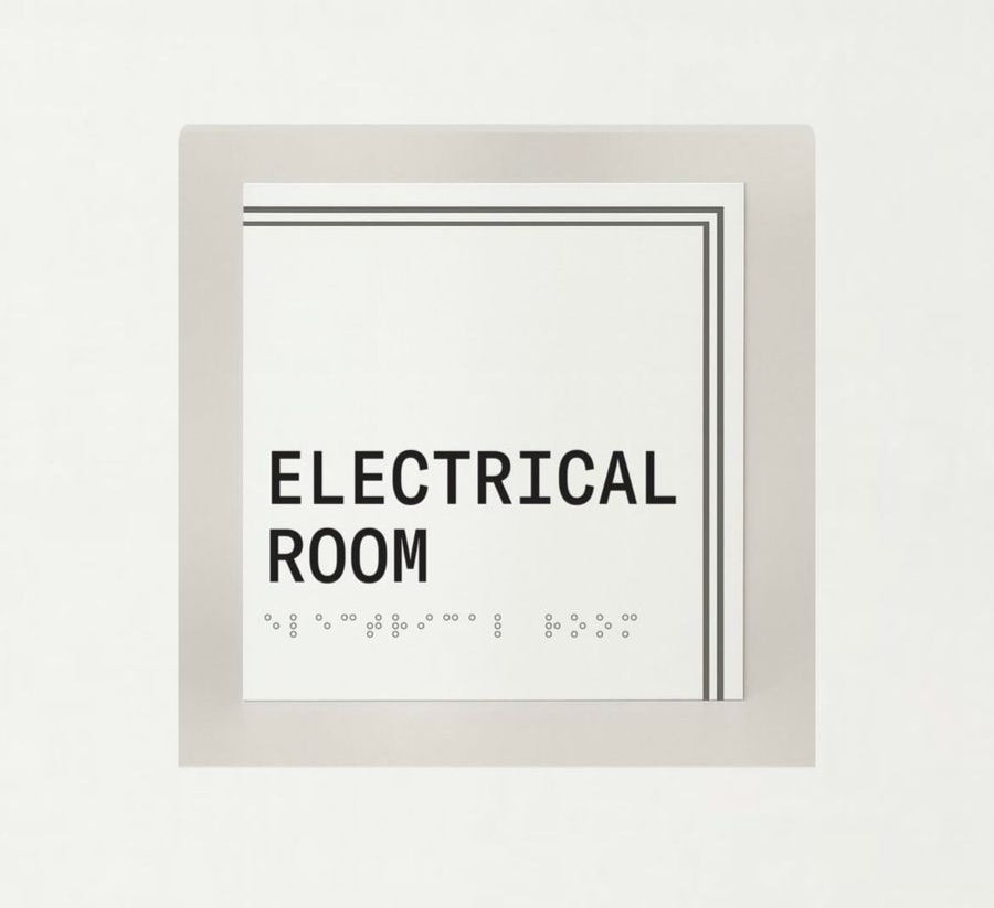 Framed sign with 'ELECTRICAL ROOM' text Sign