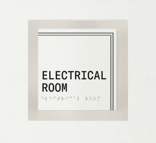 Framed sign with 'ELECTRICAL ROOM' text Sign