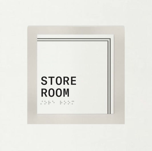 Framed sign with STORE ROOM
