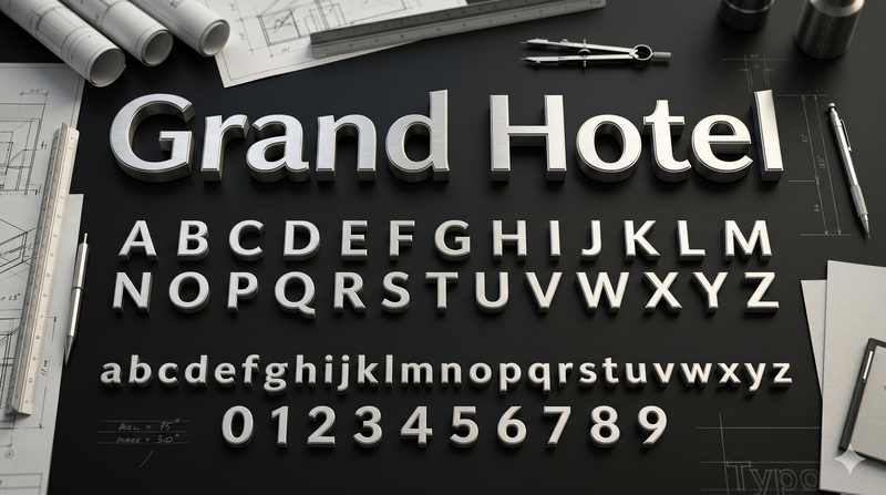 Non - illuminated Dimensional (Grand Hotel Font)
