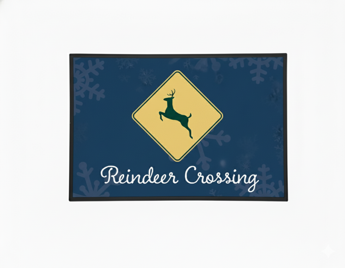 Waterguard Holiday  Reindeer Crossing  Scraper Mat