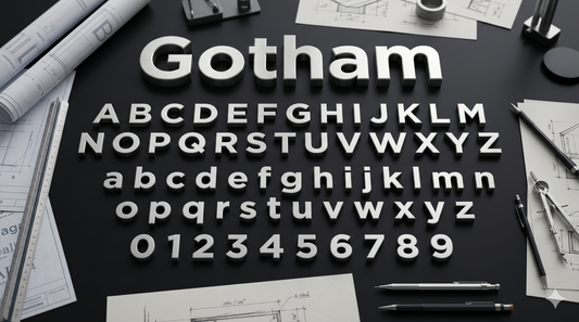 Non - illuminated Dimensional (Gotham Font)