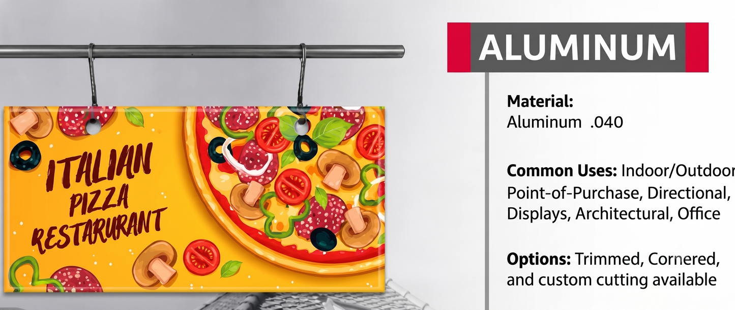 Aluminum Print On Demand – Single-Sided Custom Aluminum Signs