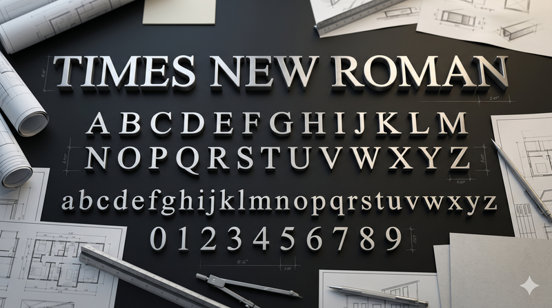 Non - illuminated Dimensional (Times New Roman Font)