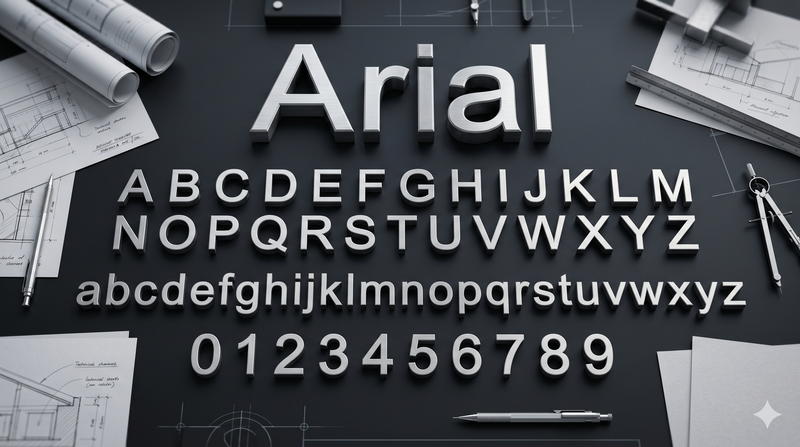 Non - illuminated Dimensional (Arial Font)