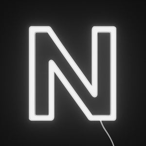 Neon light shaped like the letter 'N