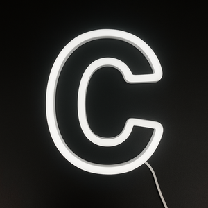 Neon light shaped like the letter 'C'