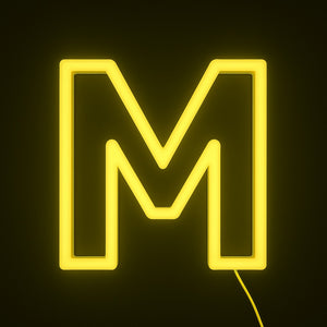 Neon yellow letter M