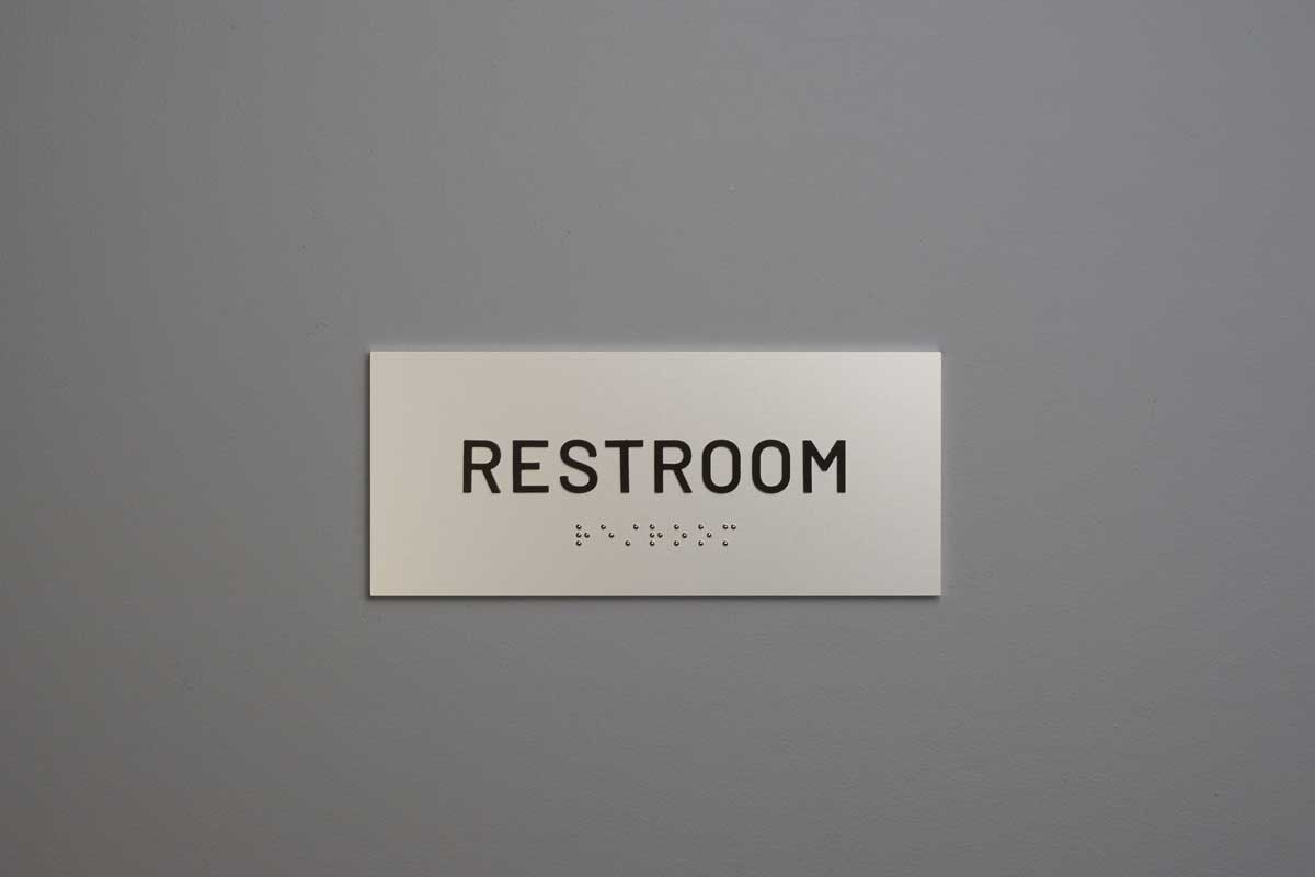 Martin Sign. Co. ADA Restroom Text Only Sign – Acrylic and Aluminum