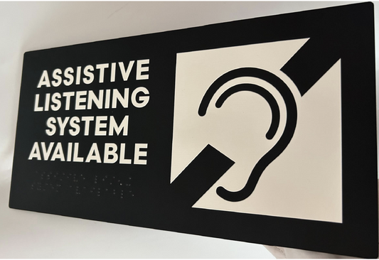 Sign indicating an assistive listening