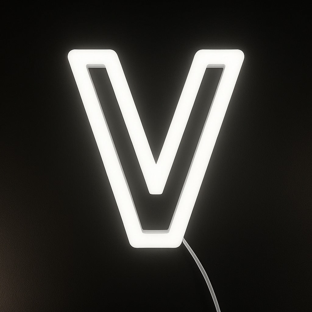 Faux Neon - Letter V