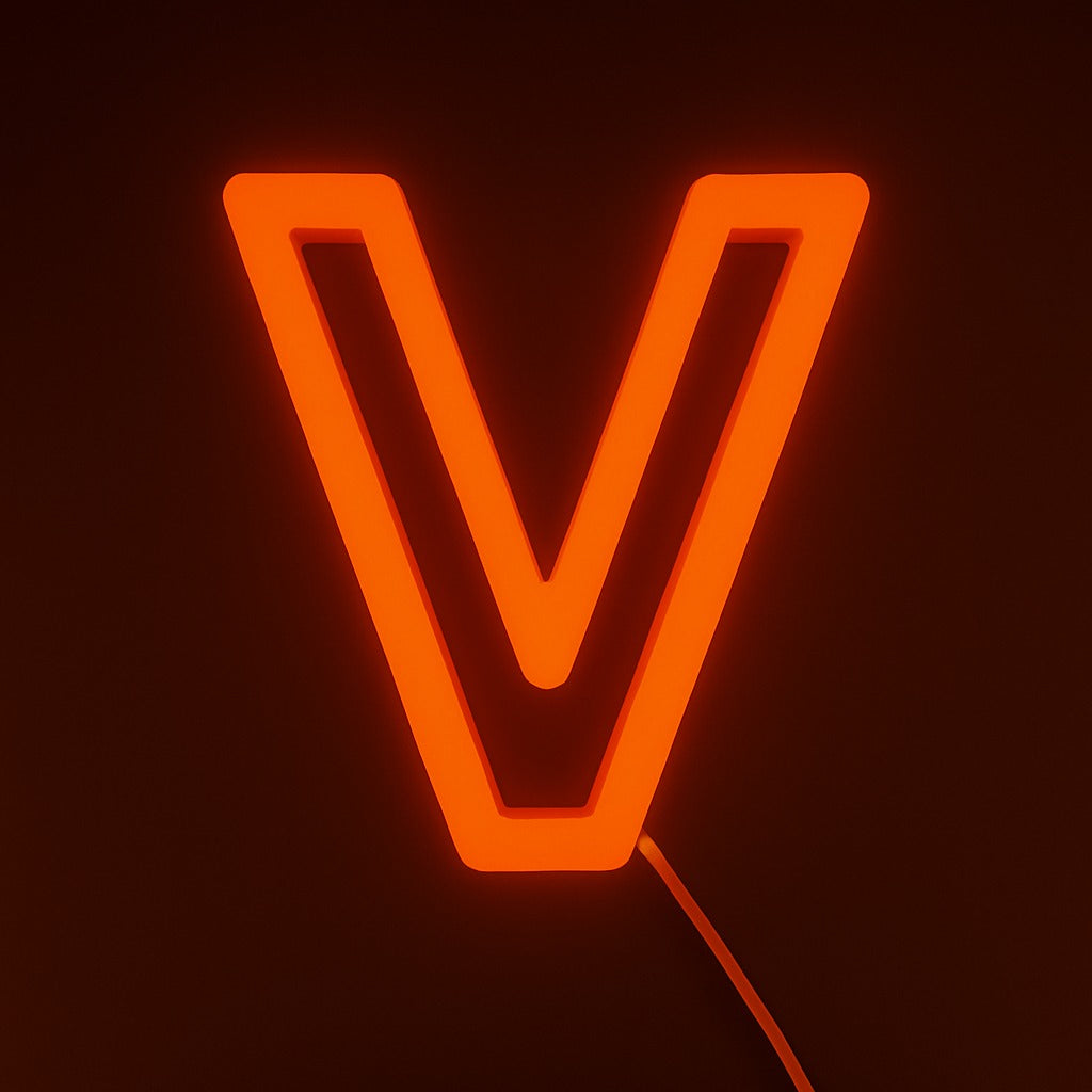 Faux Neon - Letter V