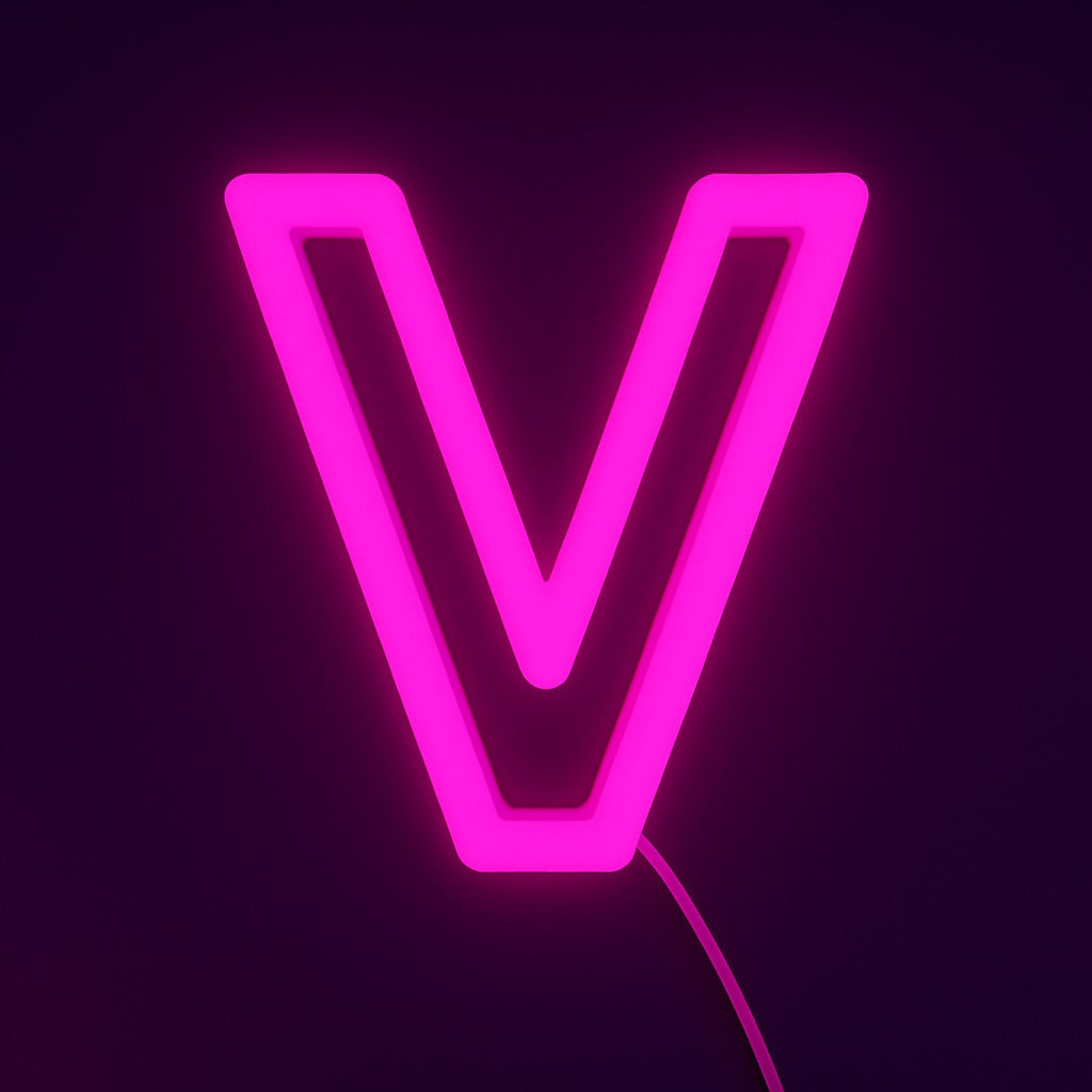 Faux Neon - Letter V