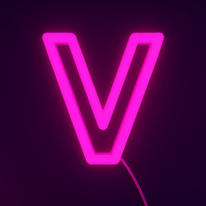 Faux Neon - Letter V